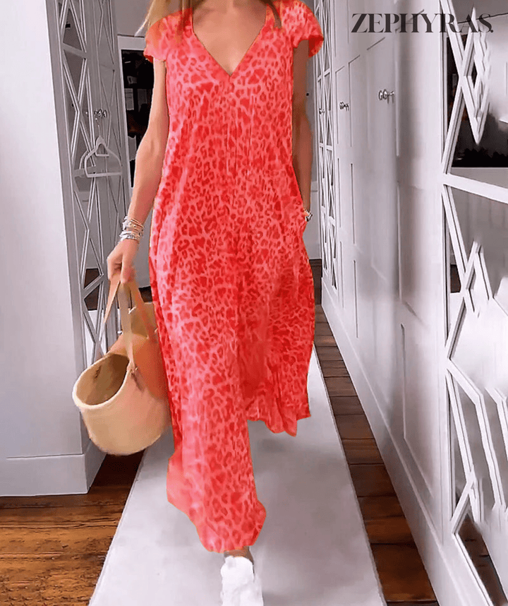 Windspiel | Bedrucktes Sommerkleid mit V-Ausschnitt