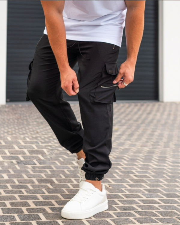 Cargoschwarz | Schwarze Cargo-Hose