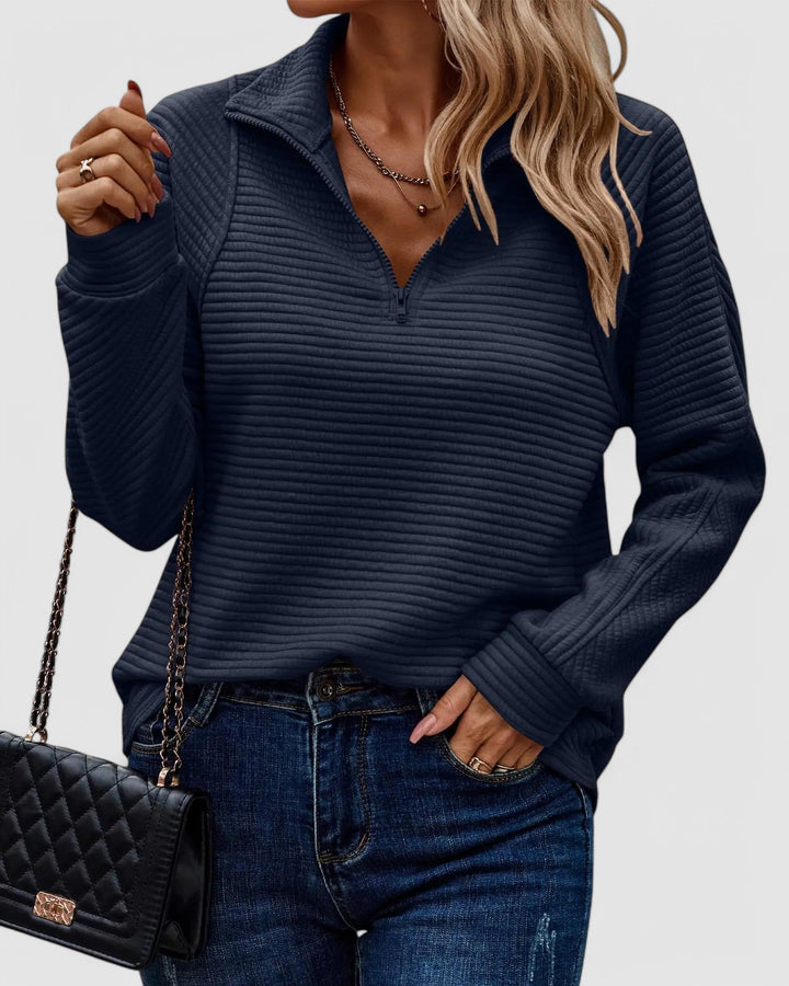 Strukturstrick | Quarter-Zip Pullover