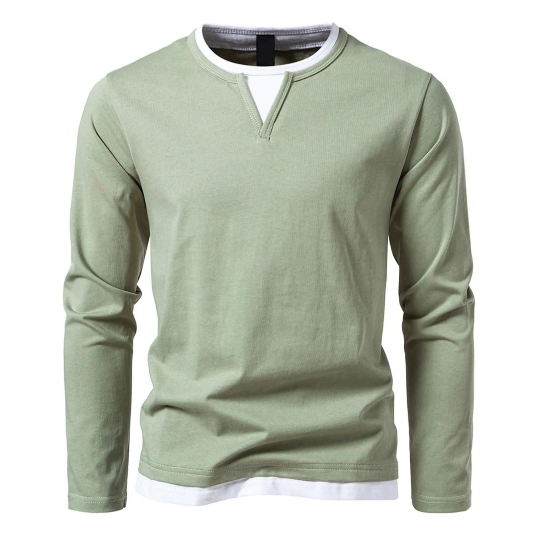 Henriklinie | Langarm-Baumwollshirt
