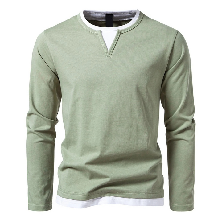 Henriklinie | Langarm-Baumwollshirt