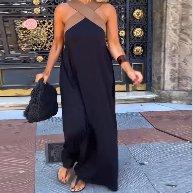 Salvekontrast | Elegantes Kleid mit Kontrastfarbe