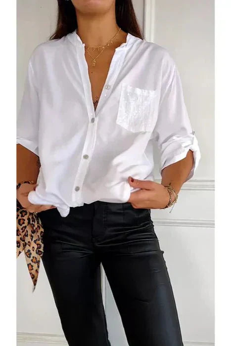Glanzakzent | Top mit Pailletten-Detail