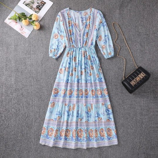 Küstenzauber | Boho-Kleid mit Taillenband