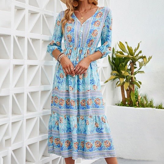 Küstenzauber | Boho-Kleid mit Taillenband