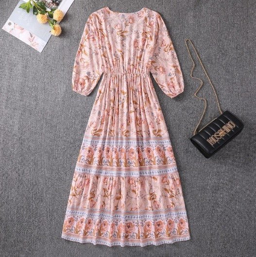 Küstenzauber | Boho-Kleid mit Taillenband