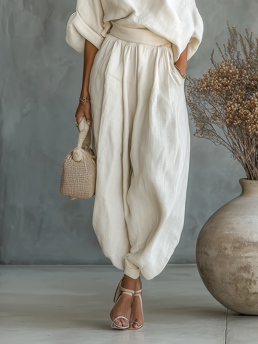 Mila Elegantes Maxikleid Off-White