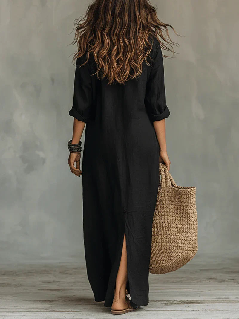 Céline Maxikleid – Seitenansicht