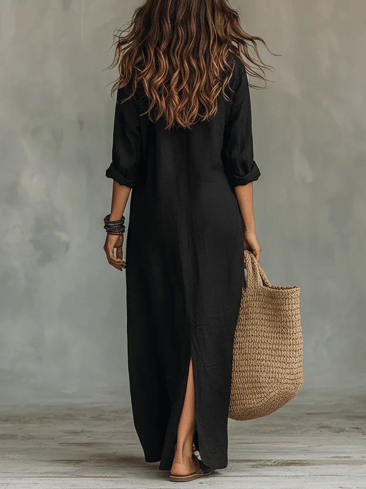 Céline Maxikleid – Seitenansicht