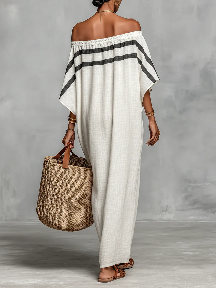 Aveline Off-Shoulder Maxikleid Weiß