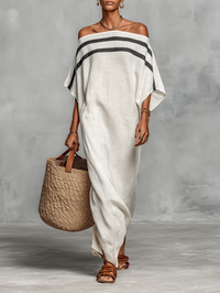 Aveline™ | Off-Shoulder Maxikleid mit Fledermausärmeln