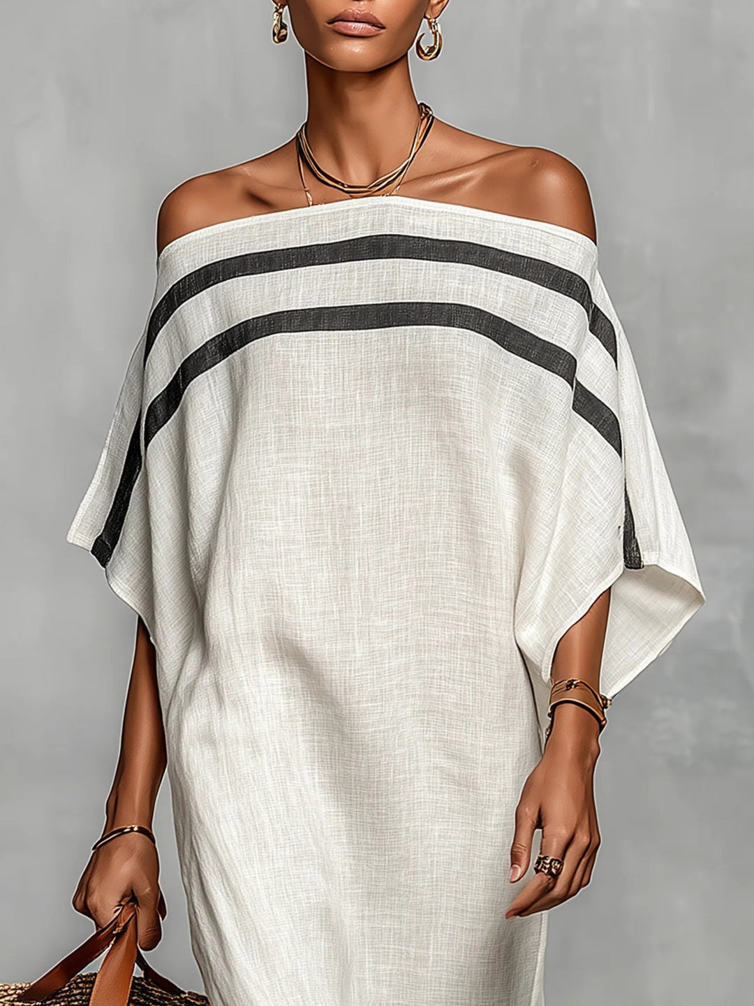 Aveline Off-Shoulder Maxikleid Weiß
