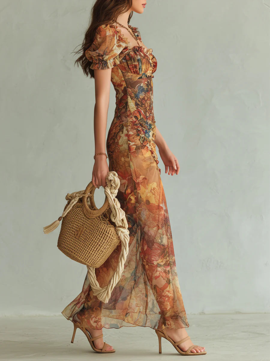 Fiamma Maxikleid – Detailansicht Print