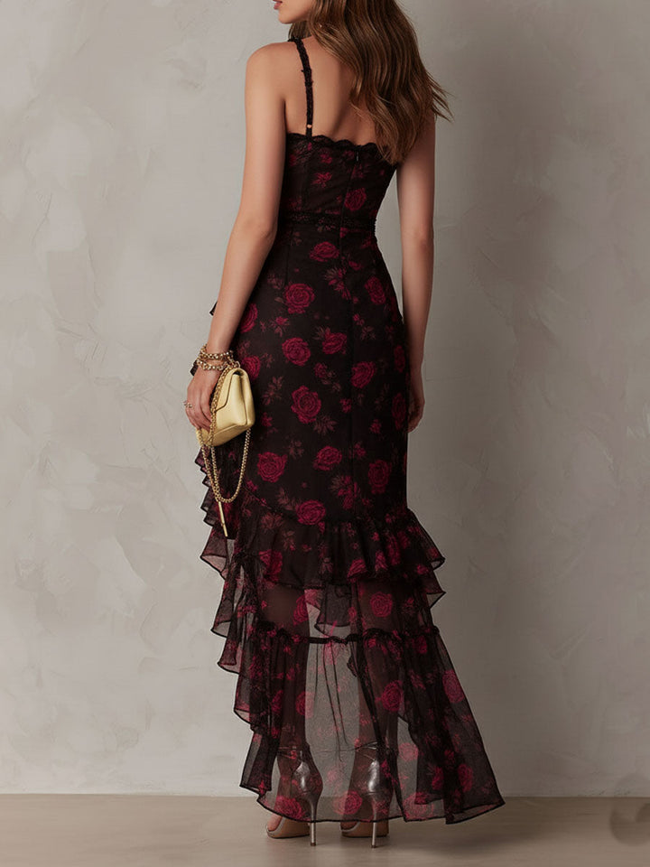 Carlotta Maxikleid – Detailansicht Blumenprint