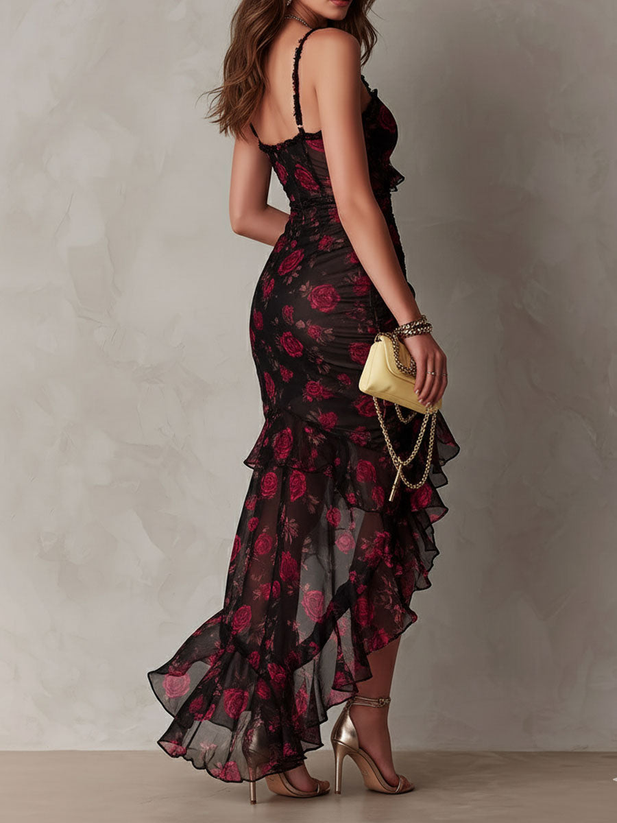 Carlotta Maxikleid – Detailansicht Volantsaum