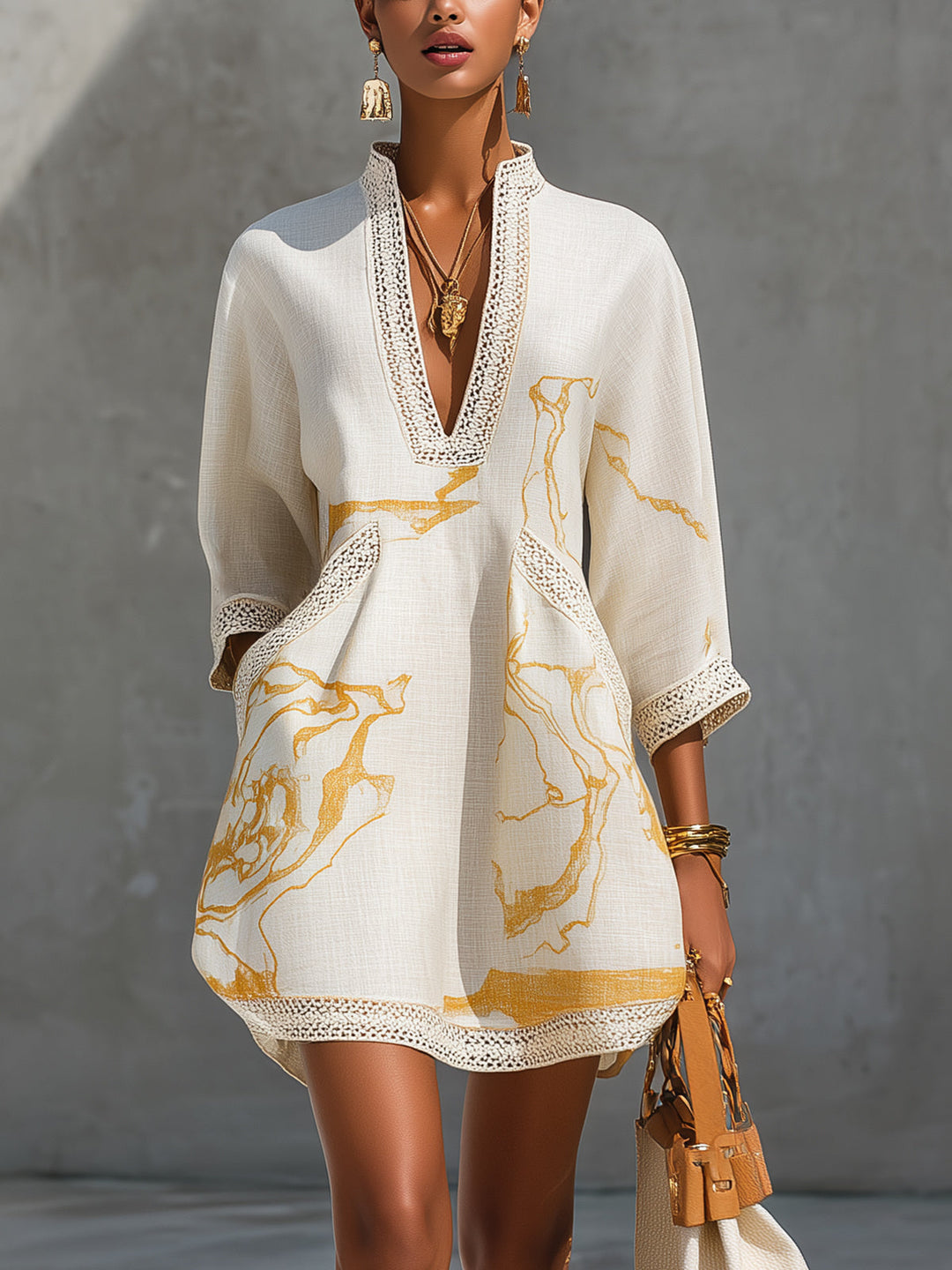 Goldrausch Minikleid Elfenbein
