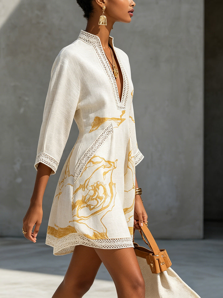 Goldrausch Minikleid Elfenbein