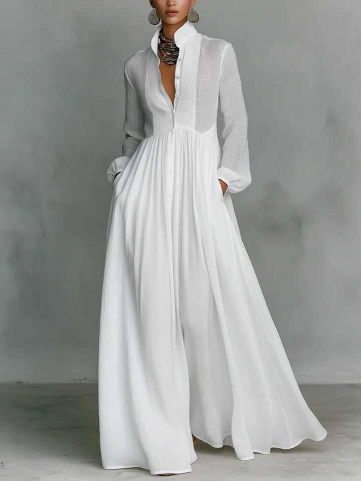 Léonie Minimalistisches Maxikleid Weiß