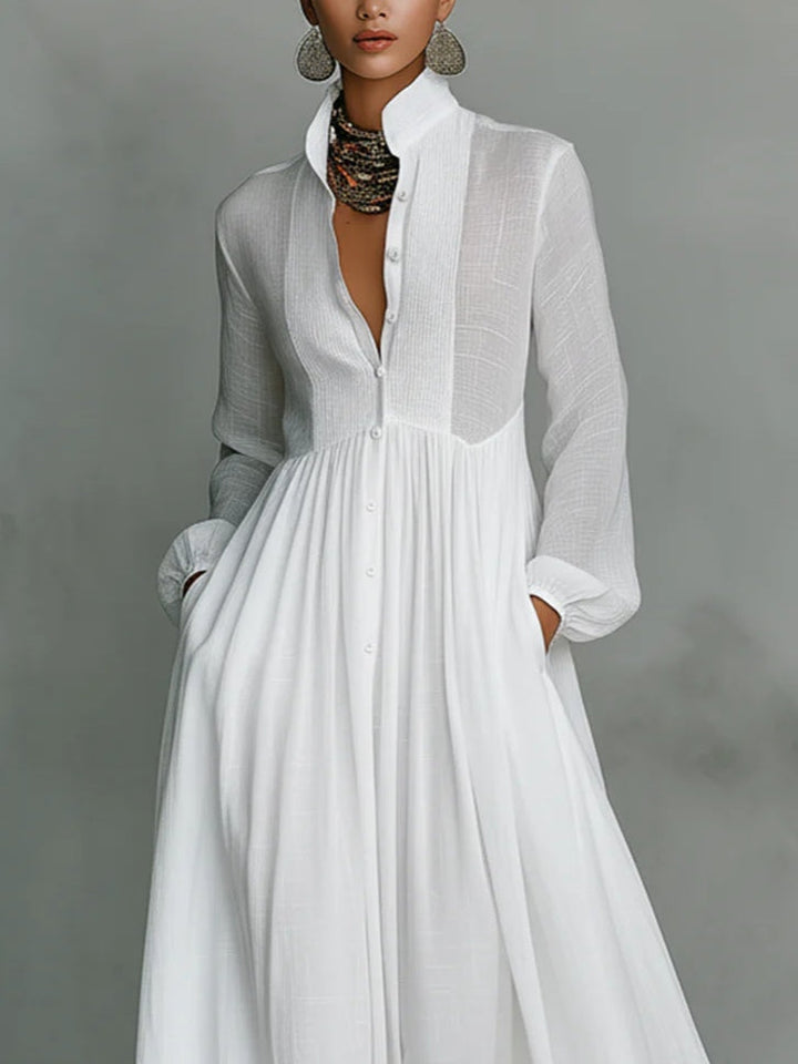 Léonie Minimalistisches Maxikleid Weiß