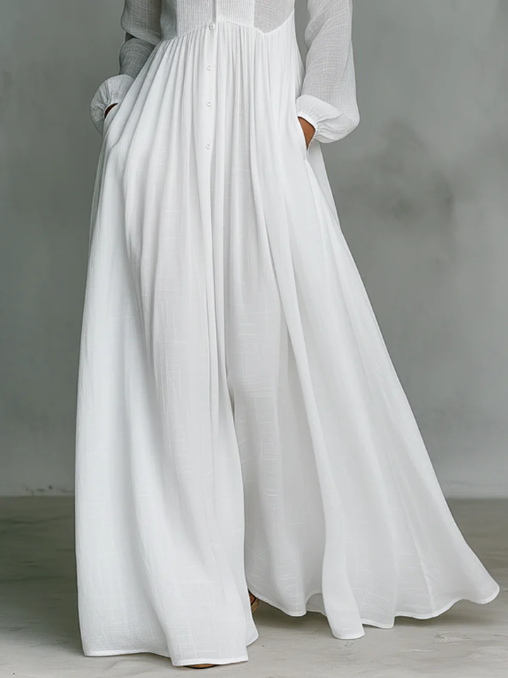 Léonie Minimalistisches Maxikleid Weiß