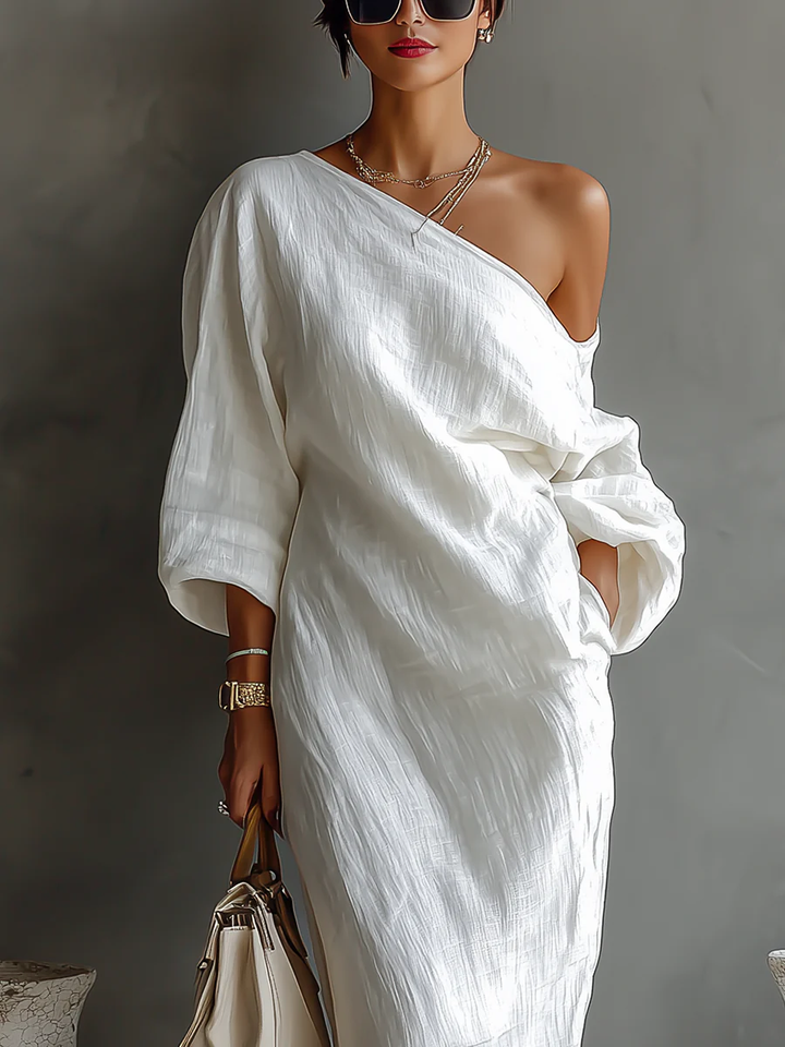 Elise Elegantes Maxikleid Weiß