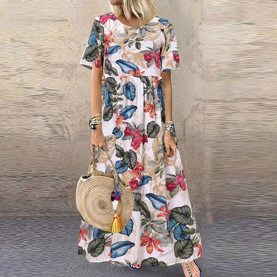 Mondschein | Elegantes Blumen-Maxikleid