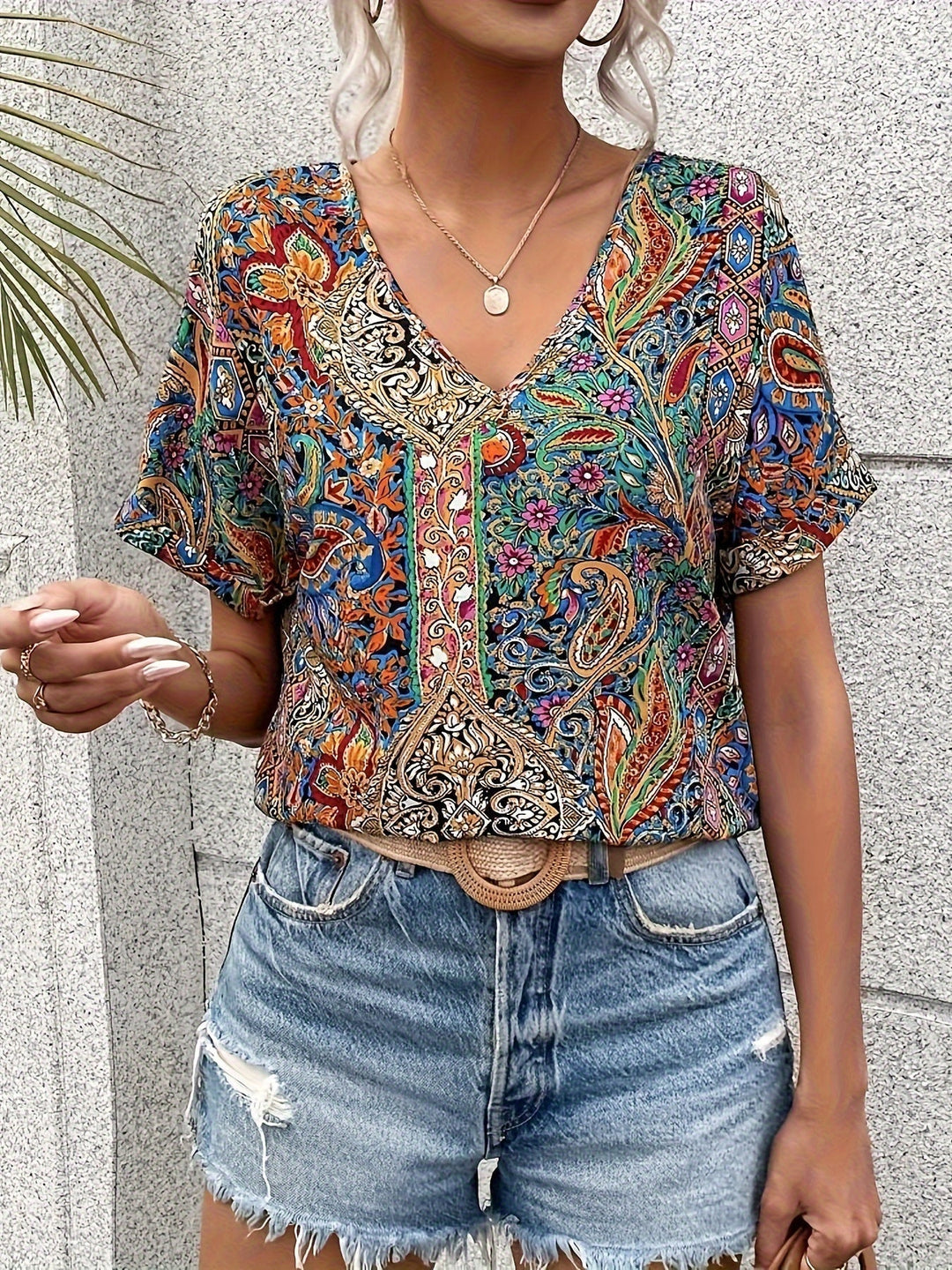 Mondschimmer | V-Ausschnitt Bluse