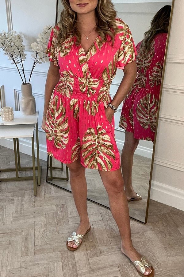 Blätterspiel | Playsuit mit Blattprint