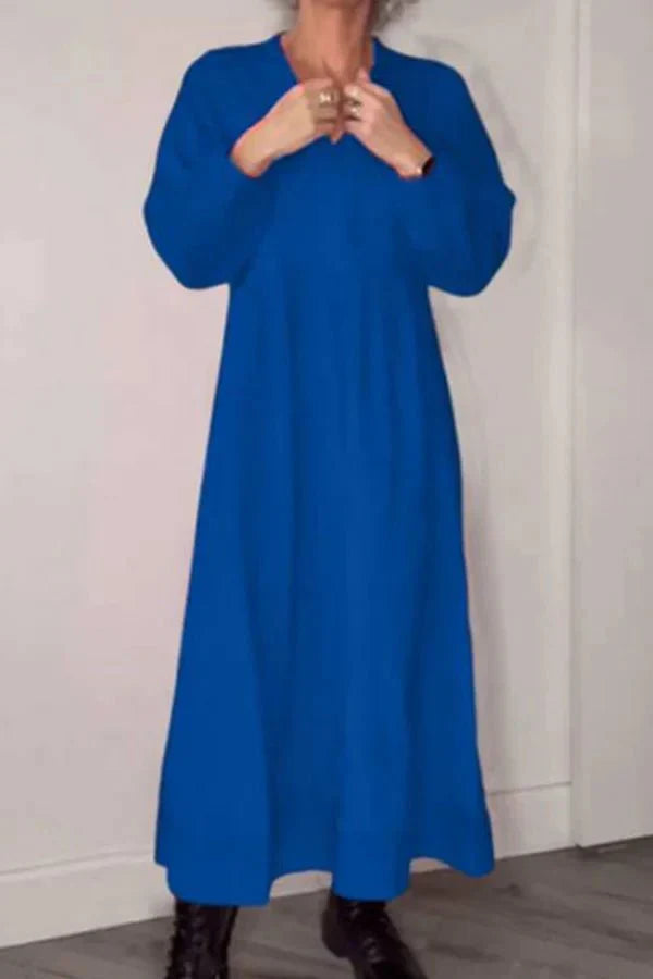 Leinenglück | Leinenkleid mit V-Ausschnitt