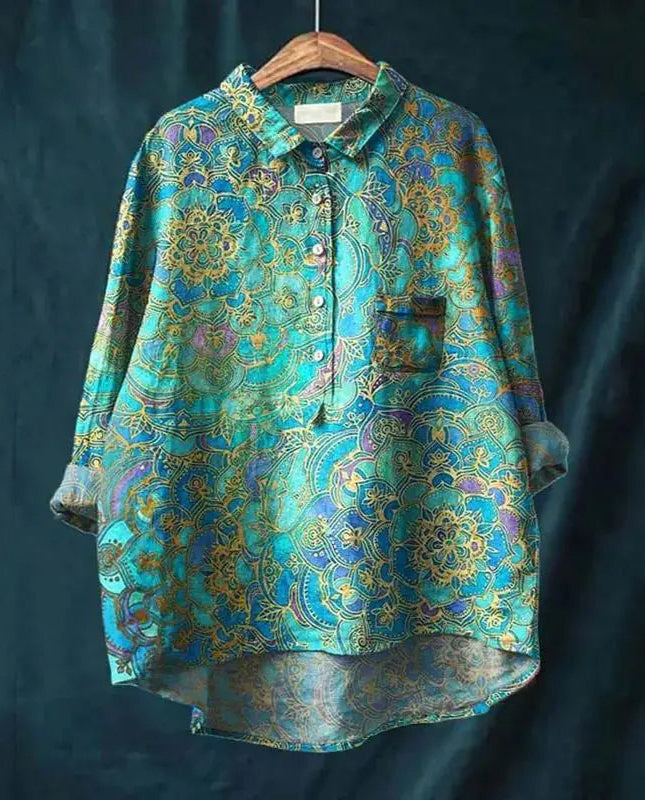 Amita | Vintage-Bluse mit Blumenmuster