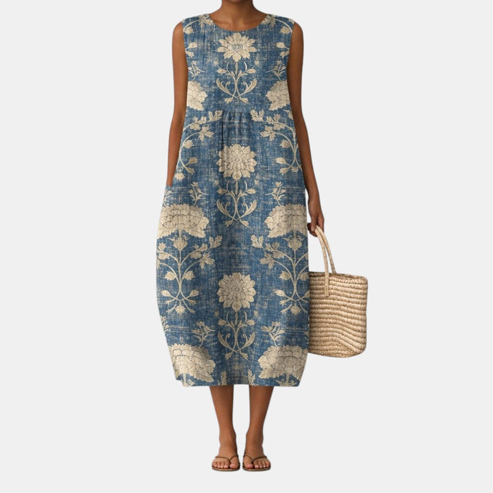 Alberte Maxikleid mit Blumenprint – Vorderansicht