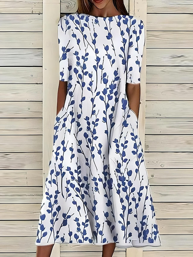 Selablumen | Sommerliches Midikleid mit Elegantem Blumenprint
