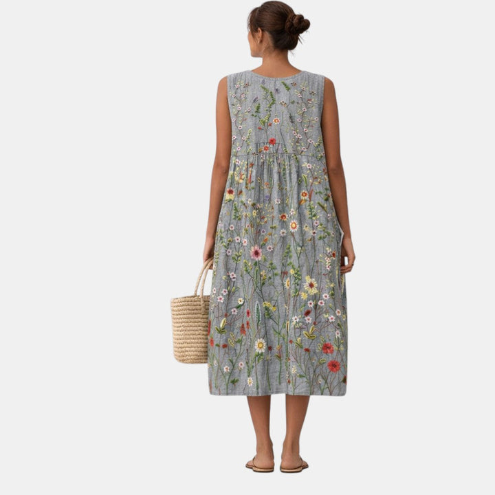 Asta Maxikleid mit zartem Blumenmuster – Rückansicht