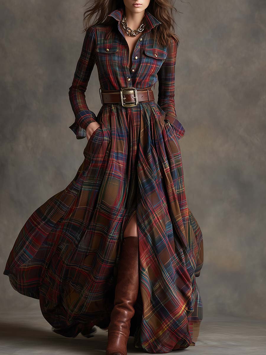 Bodilkaro | Maxi-Hemdkleid mit Karomuster
