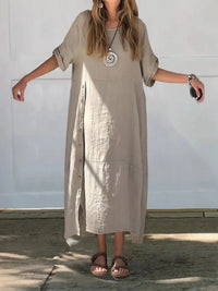 Leinenluxus | Legeres Kleid aus Leinenmix