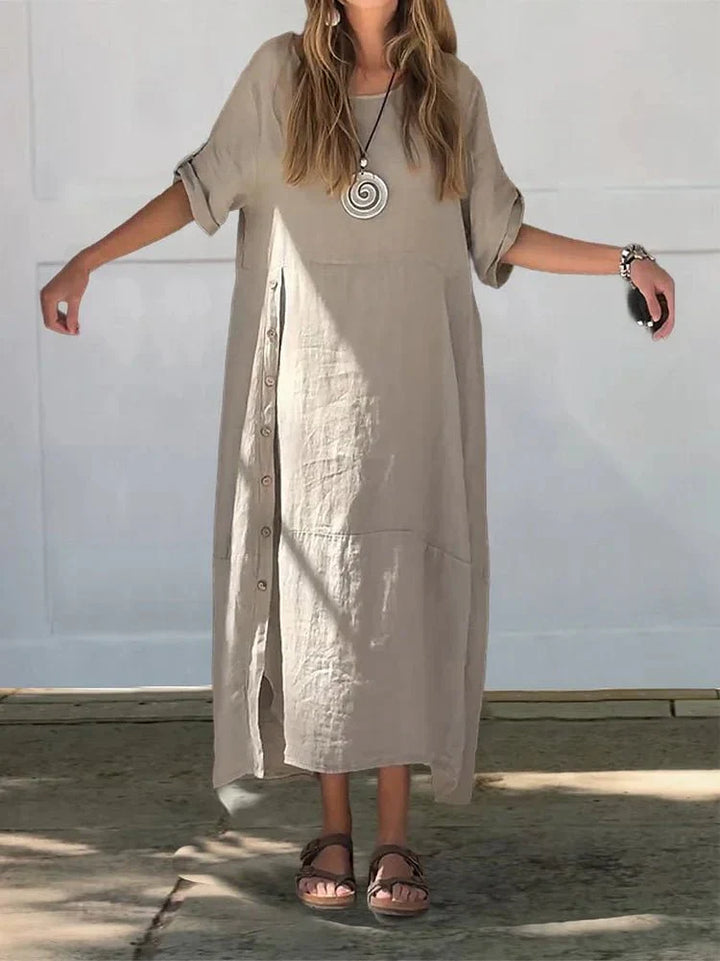 Leinenluxus | Legeres Kleid aus Leinenmix