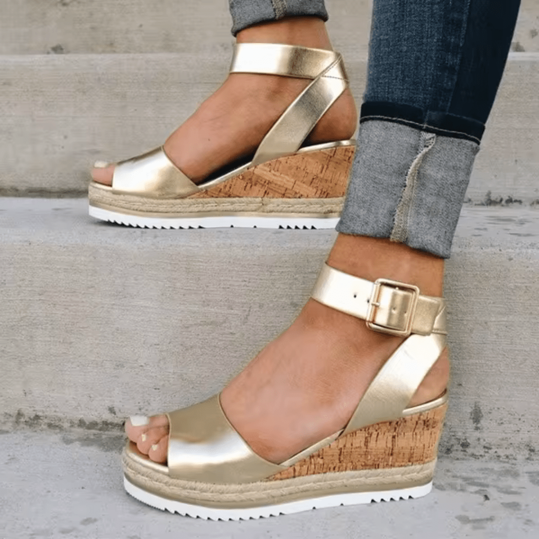 Korkschwung | Stilvolle Keilsandalen