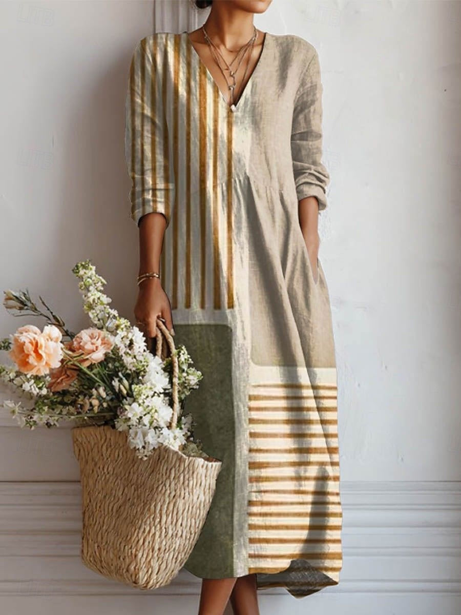 Dilara Maxikleid mit Streifenprint – Gesamtansicht