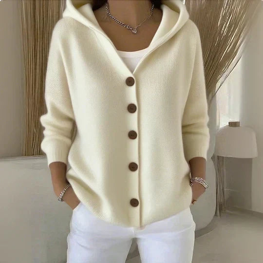 Darienne Cardigan mit Kapuze in Beige