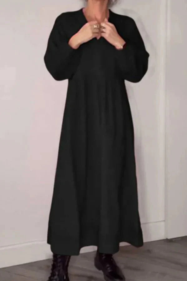 Leinenglück | Leinenkleid mit V-Ausschnitt