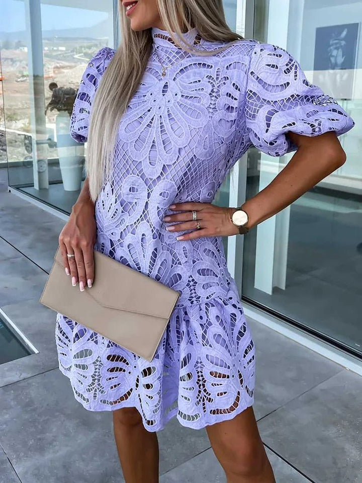 Spitzentraum | Midikleid mit Spitze und Puffärmeln