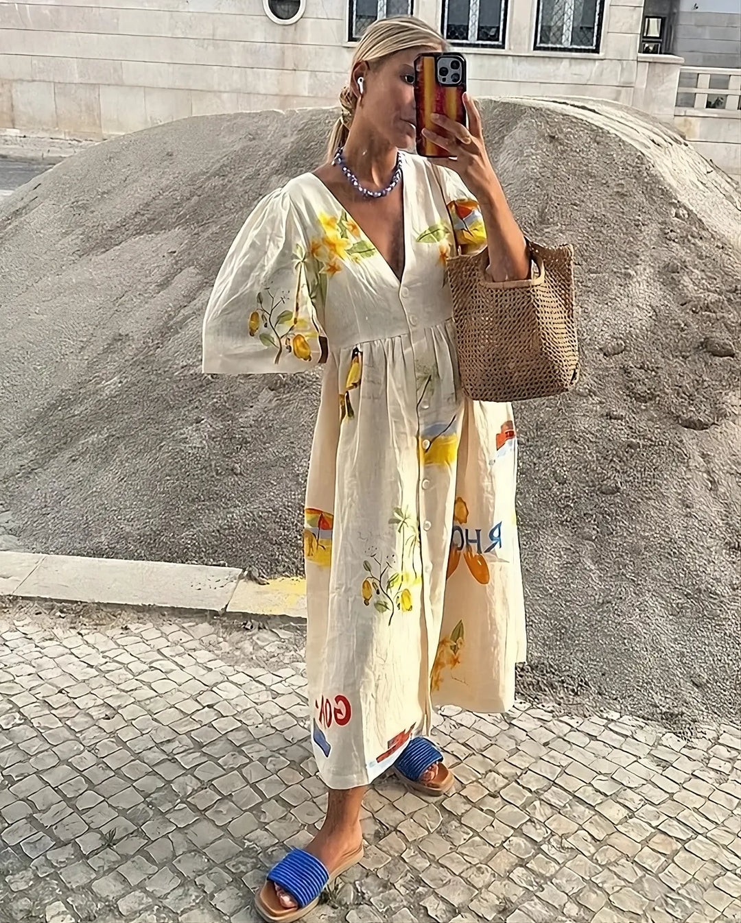 Ägäis | Midikleid mit griechischem Muster