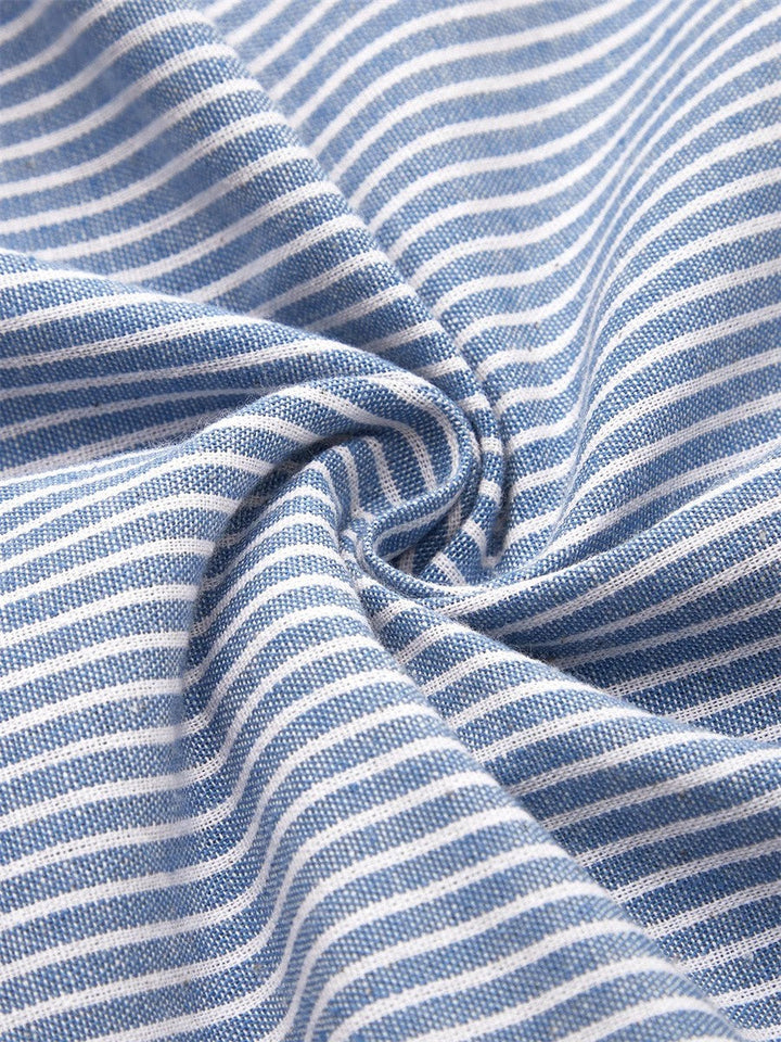 Aquellestreifen | Elegantes Gestreiftes Midikleid mit Meeresinspirierter Note