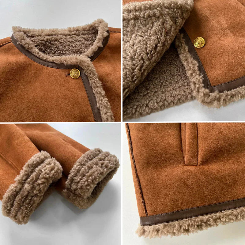 Lammfelltraum | Schaffell-Jacke mit Knöpfen