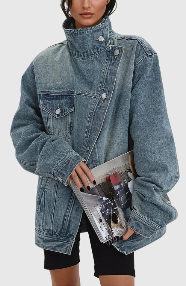 Kunstdenim | Jeansjacke mit künstlerischem Print
