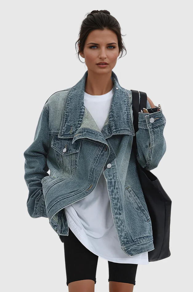 Kunstdenim | Jeansjacke mit künstlerischem Print