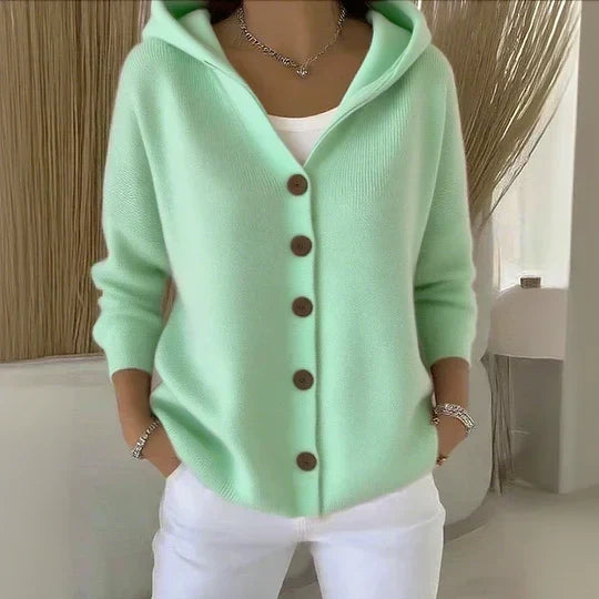 Darienne Cardigan mit Kapuze in Grün