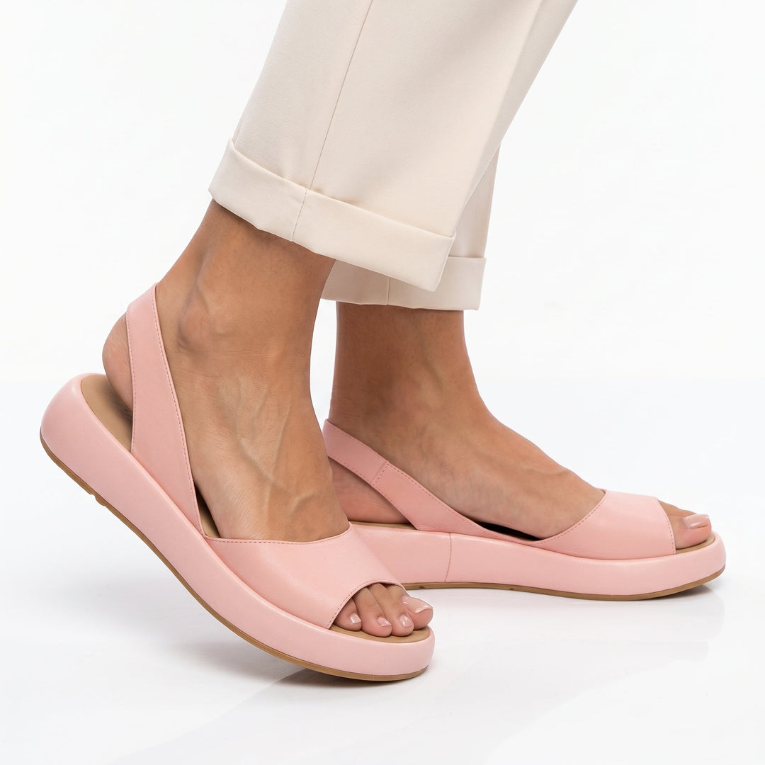 Claudia flache Sandalen mit anatomischem Fußbett in Rosa