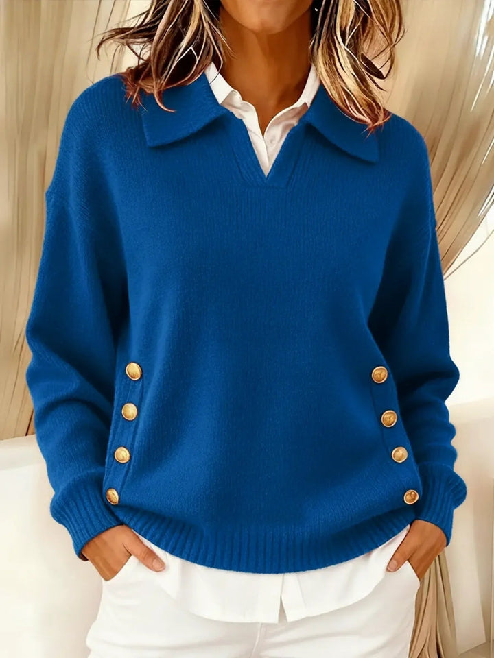 Vynette Pullover mit V-Ausschnitt in Blau