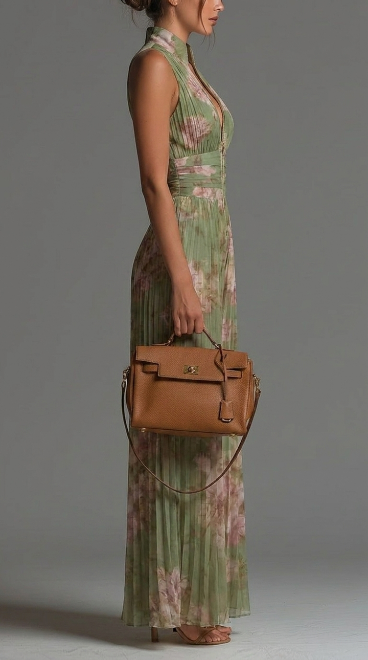 Julia Jumpsuit mit Blumenprint in Beige – Ansicht 3